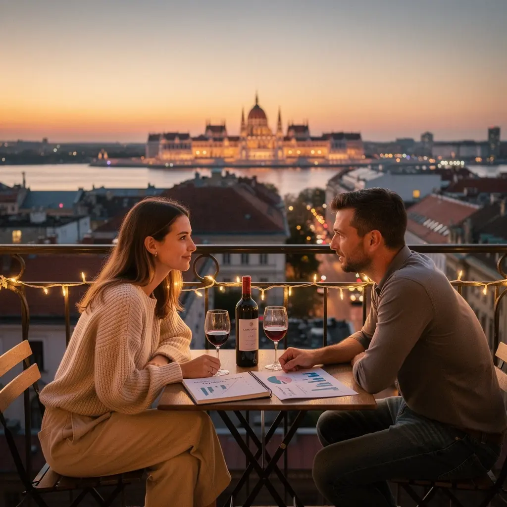 Családi költségvetés tervezése papíron, színes grafikonokkal és táblázatokkal.